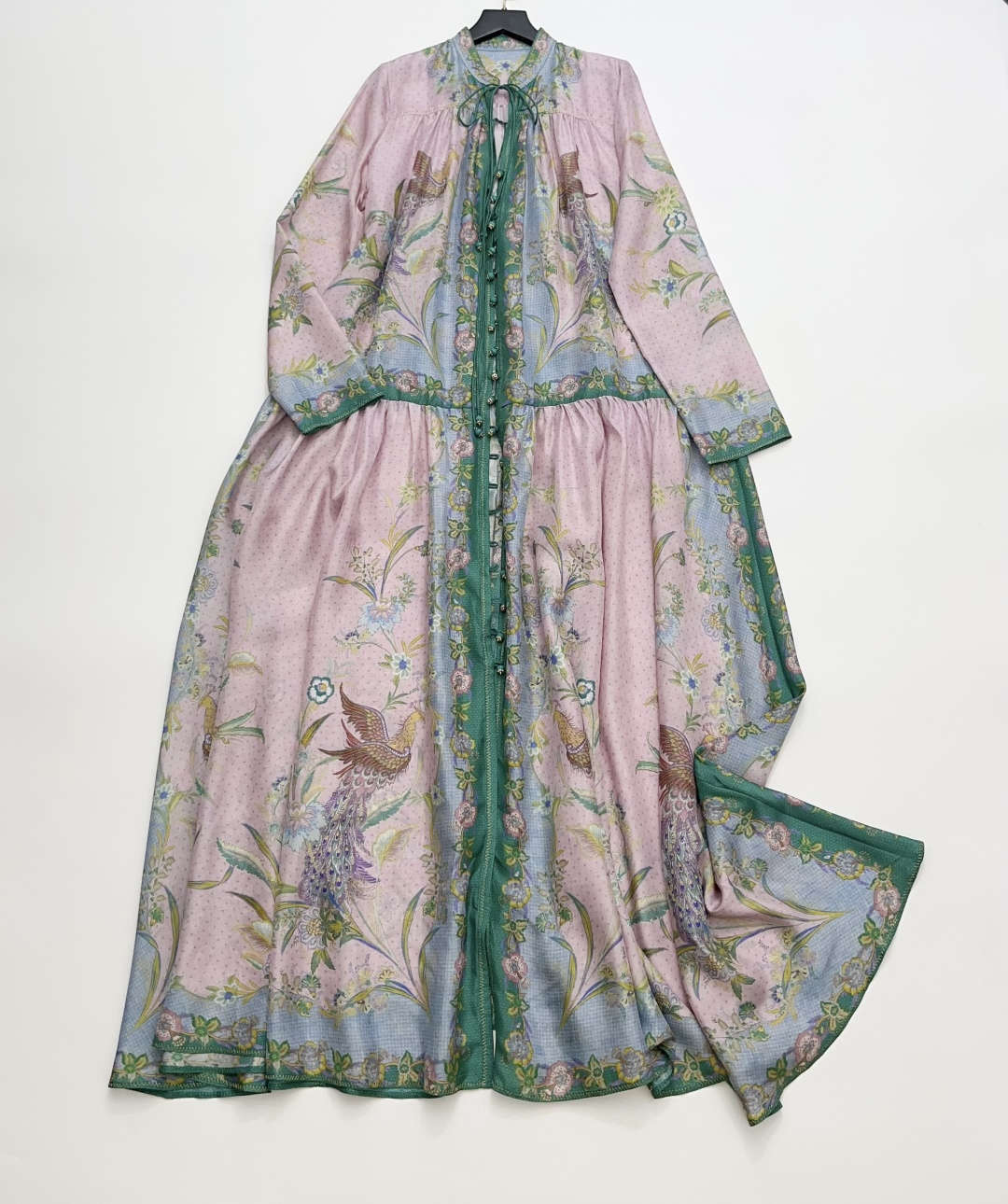 Zimmermann INDRA Mulberry Silk Long Sleeve Stand Collar Maxi Dress