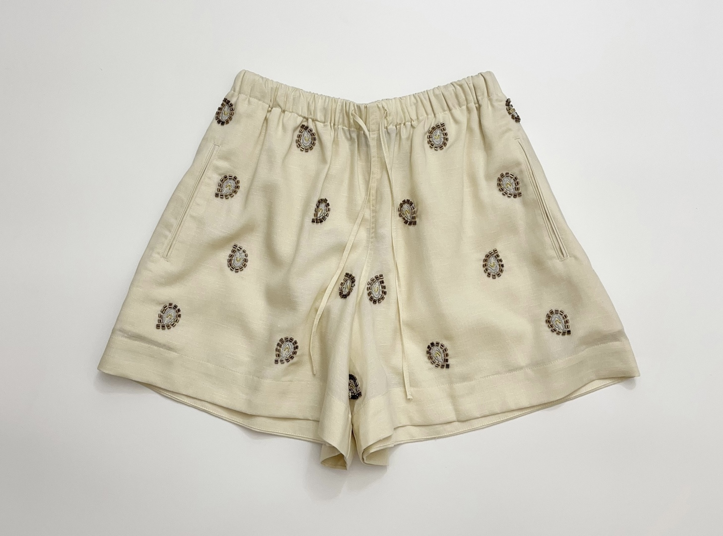 Polo Ralph Lauren Hand-Beaded Elastic Waist Casual Shorts