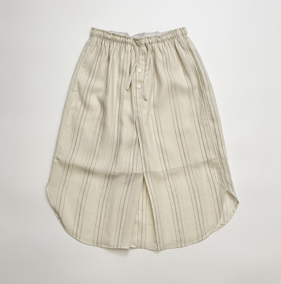 Acne Studios Tencel Blend Vertical Stripe Casual Knee-Length Shorts
