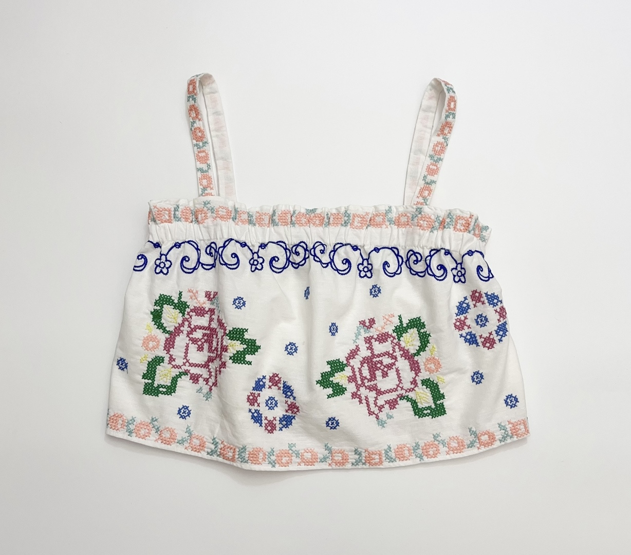 Sézane x Andion French White Embroidered Vest