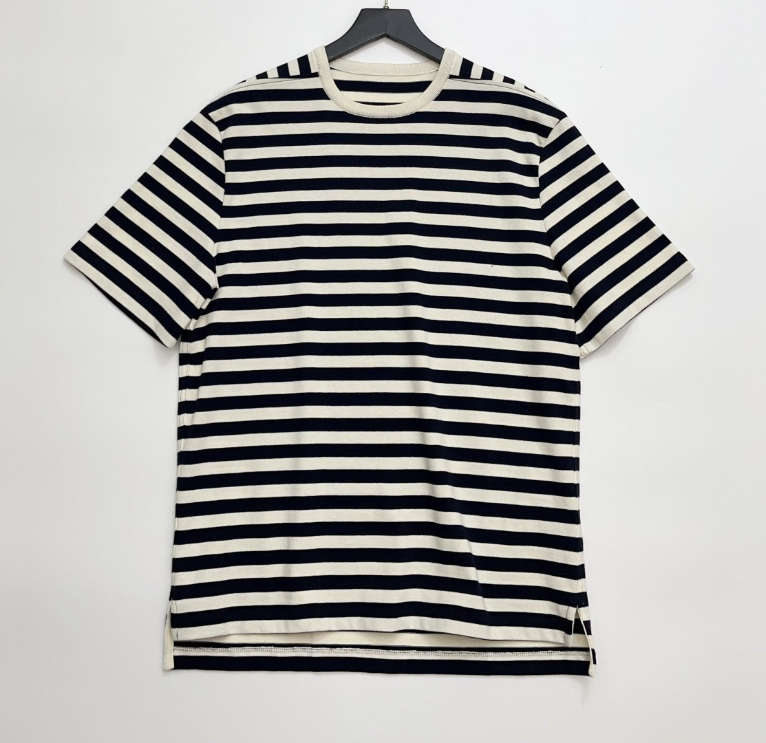 Loro Piana Nautical Series Striped Short Sleeve Loose T-Shirt