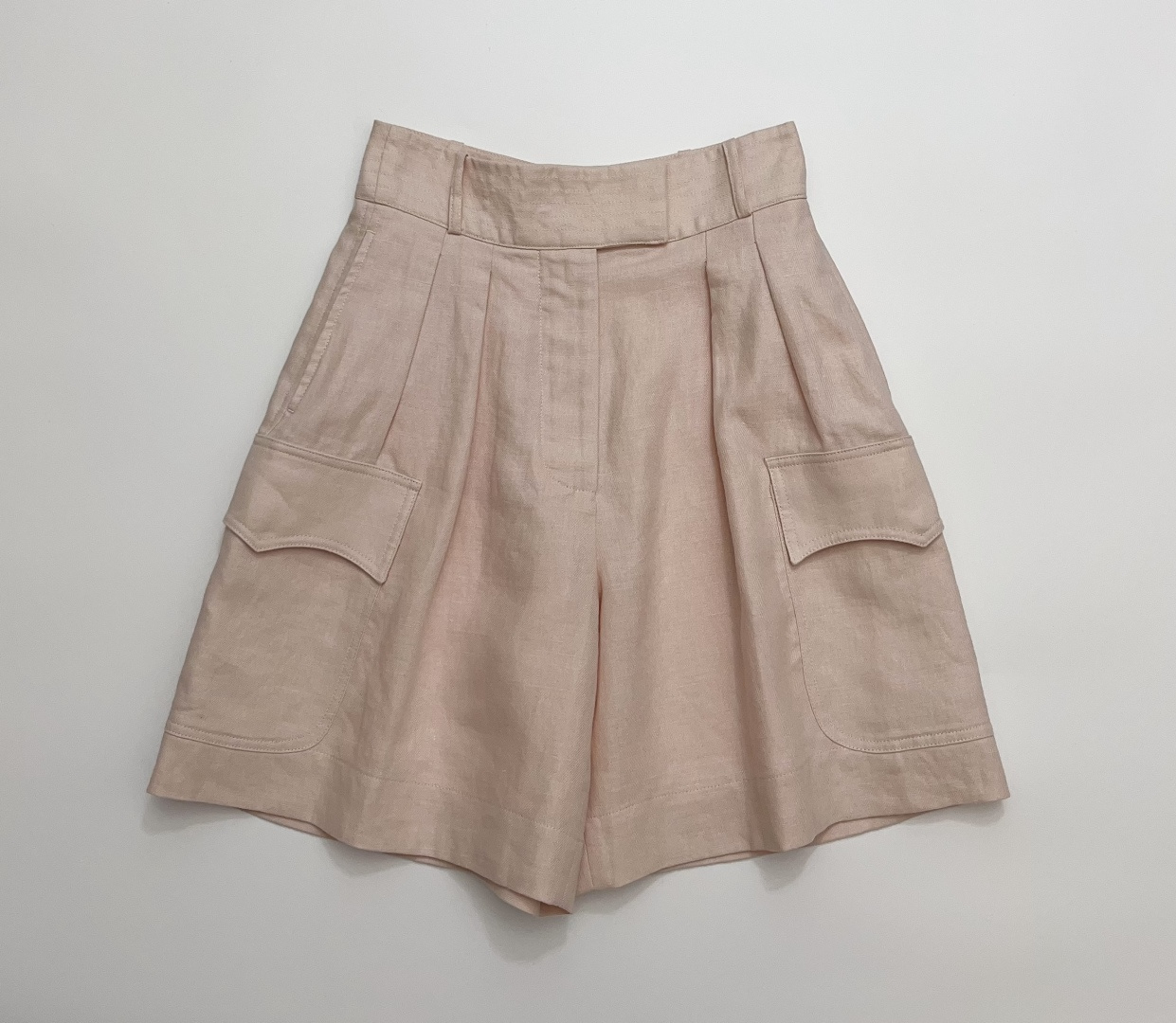 Loro Piana Solid Linen Simple Double Pocket Shorts