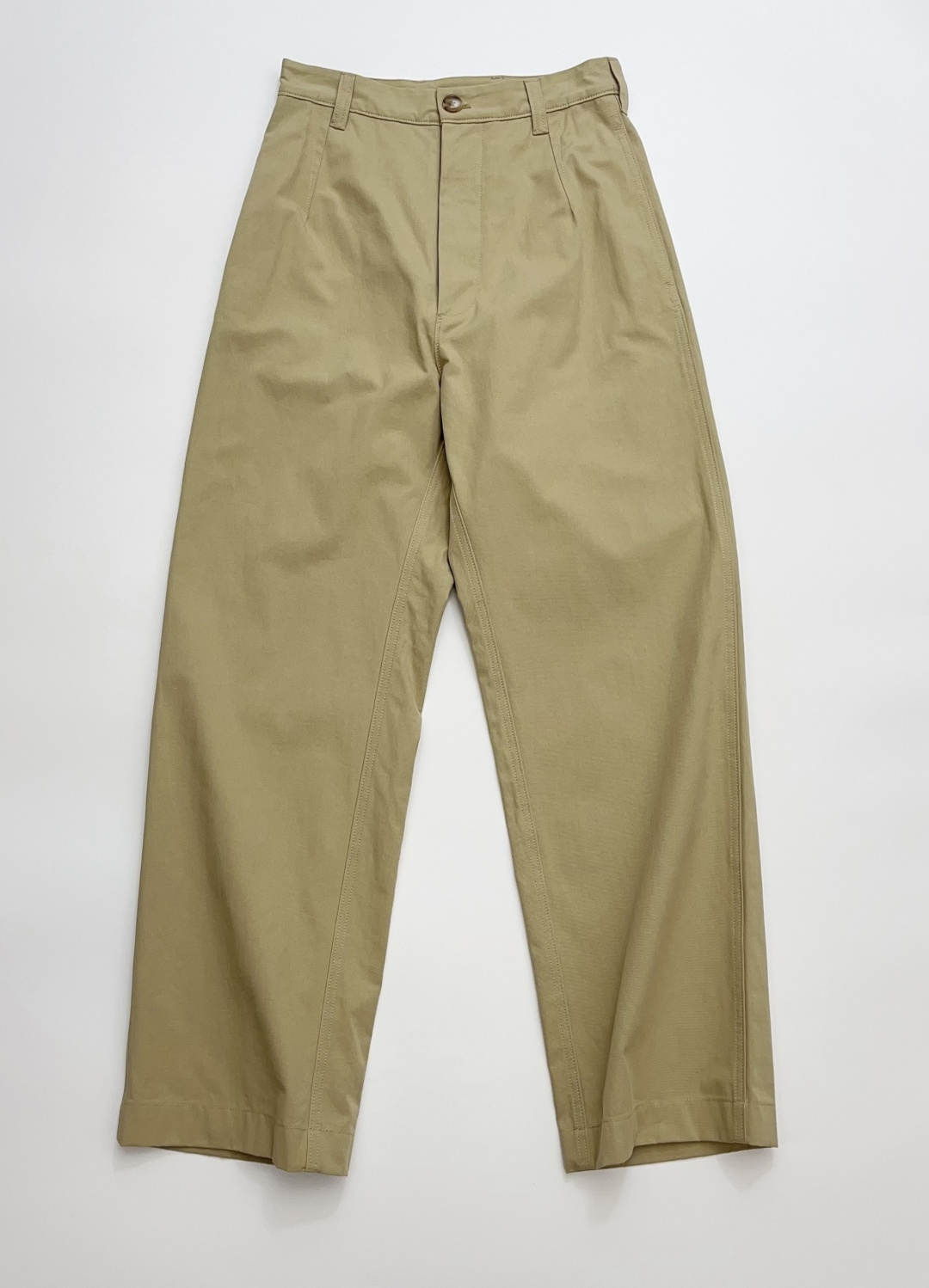 Loro Piana Classic Tailored Twill Cotton Khaki Casual Trousers