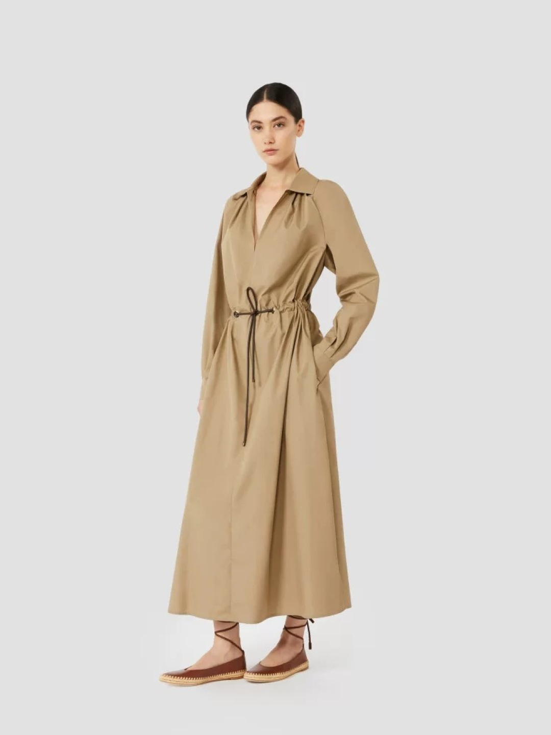 Max Mara Grey Label Casual Fashion Loose Belted Trench Dress