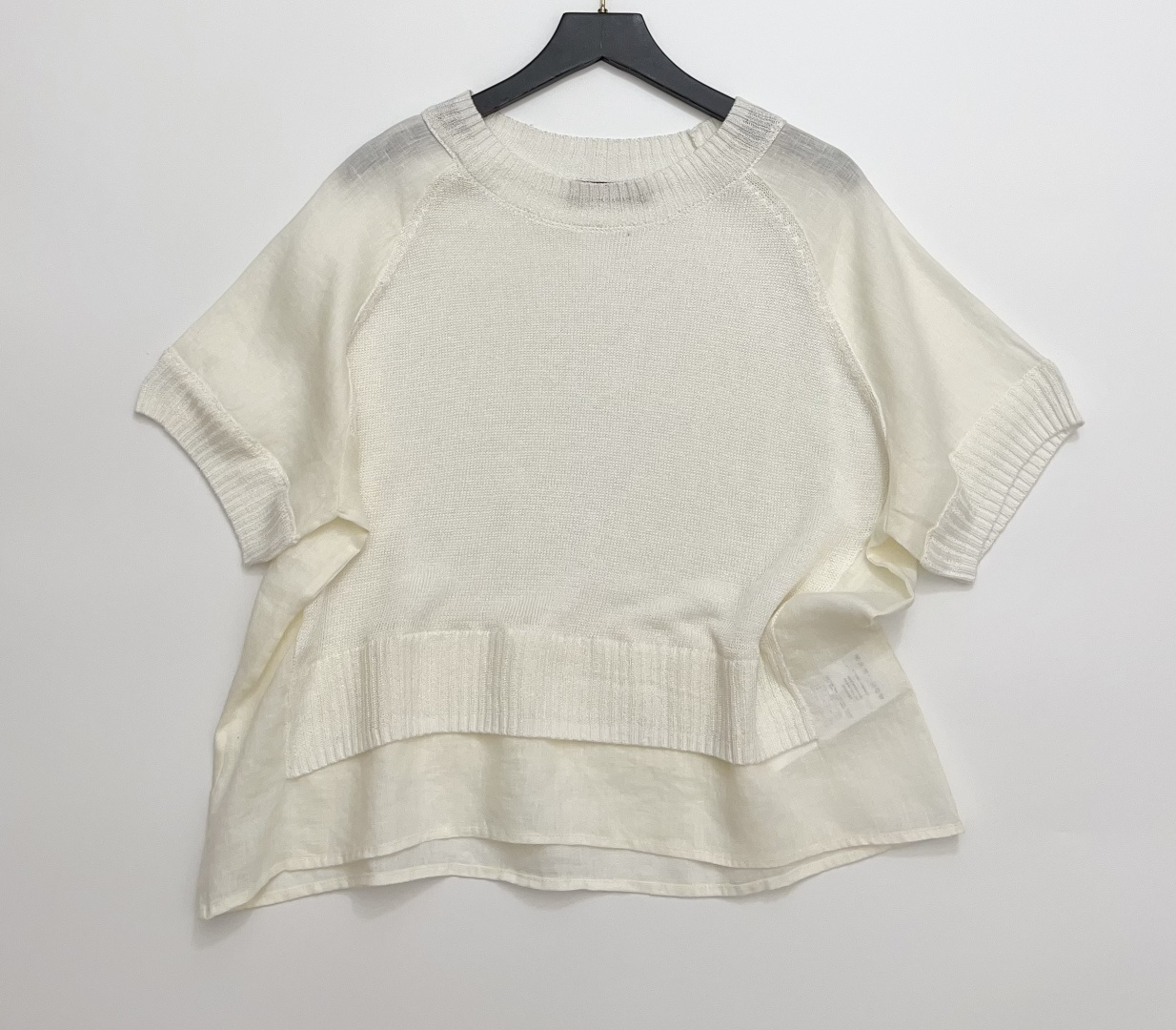 MAX&Co. Knit and Linen Canvas Patchwork T-Shirt