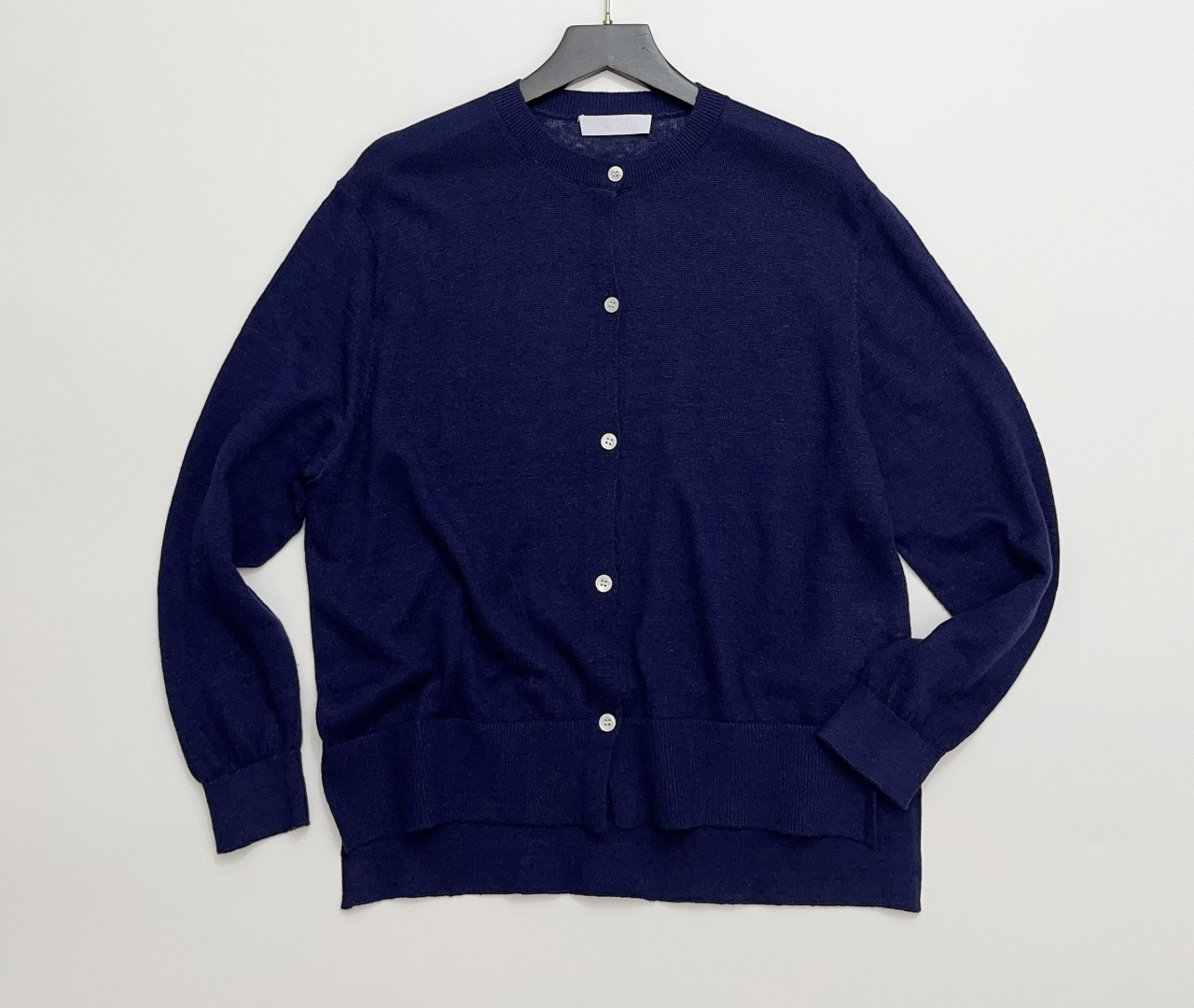 Massimo Dutti Simple Solid Linen Knit Cardigan