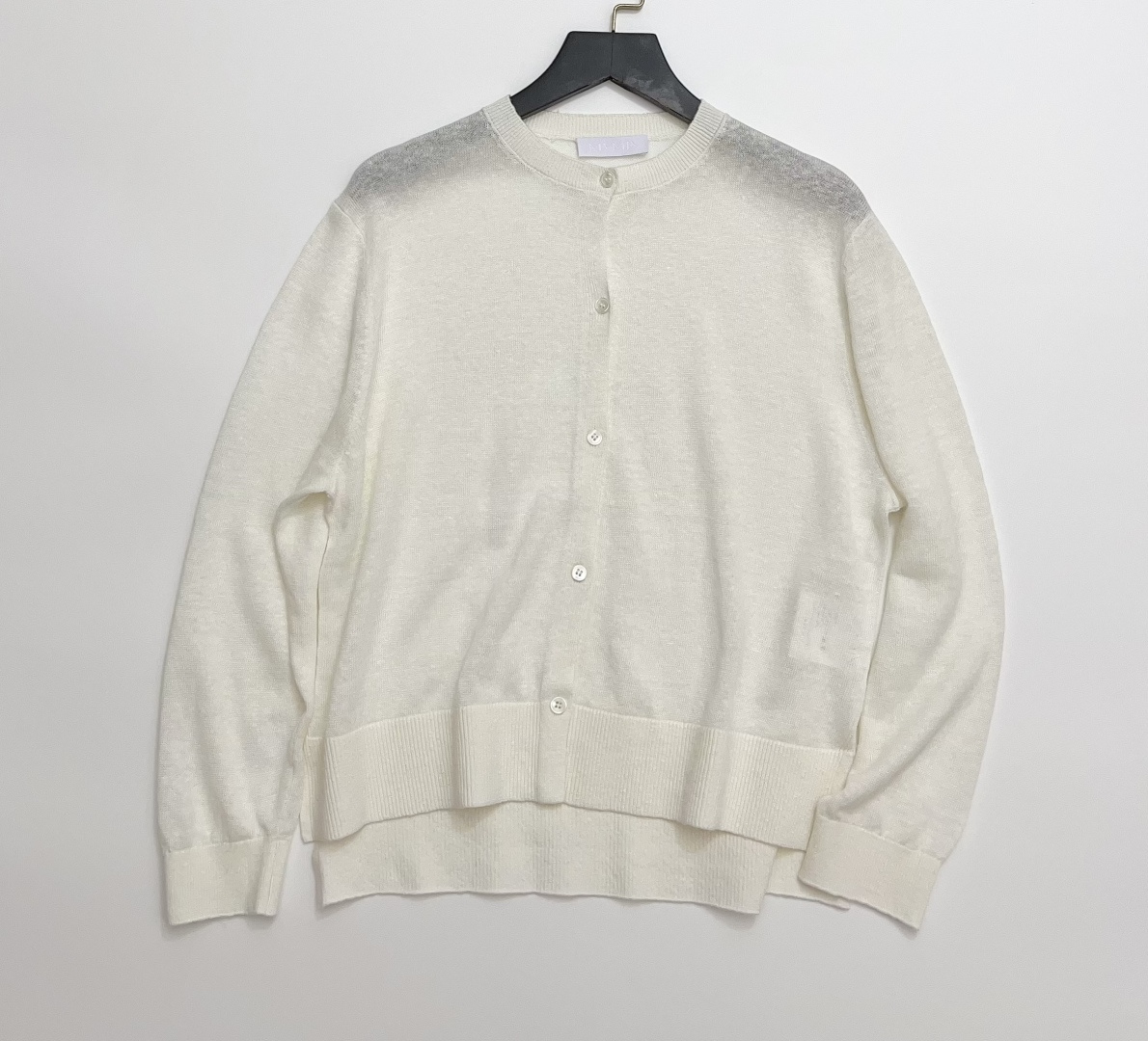 Massimo Dutti Simple Solid Linen Knit Cardigan