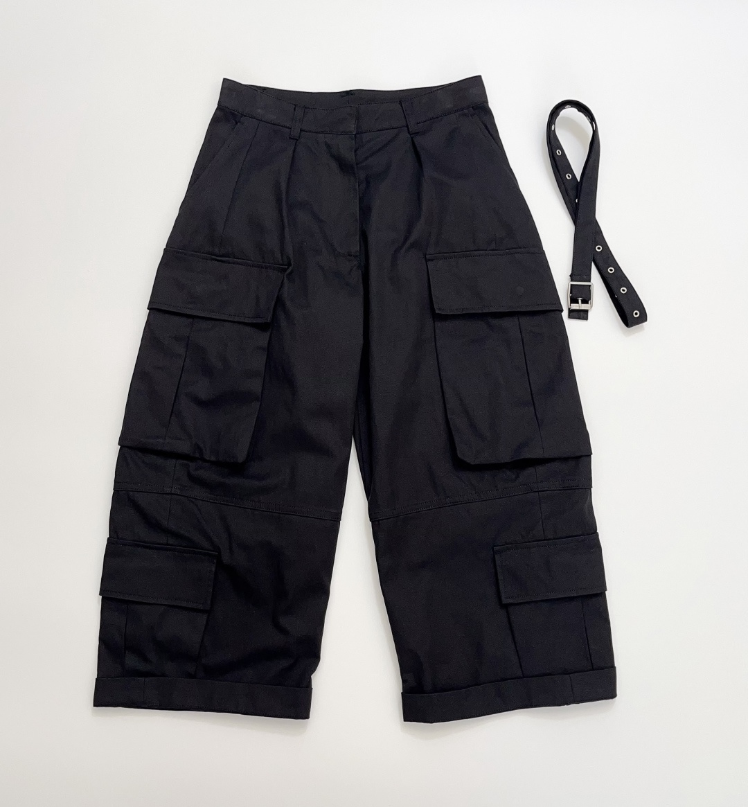 Acne Studios Multi-Pocket Casual Mid-Waist Loose Belt Cargo Trousers