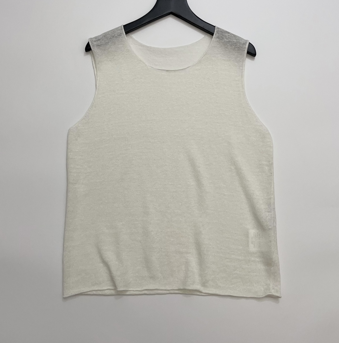 Simple Solid Color Linen Knit Vest