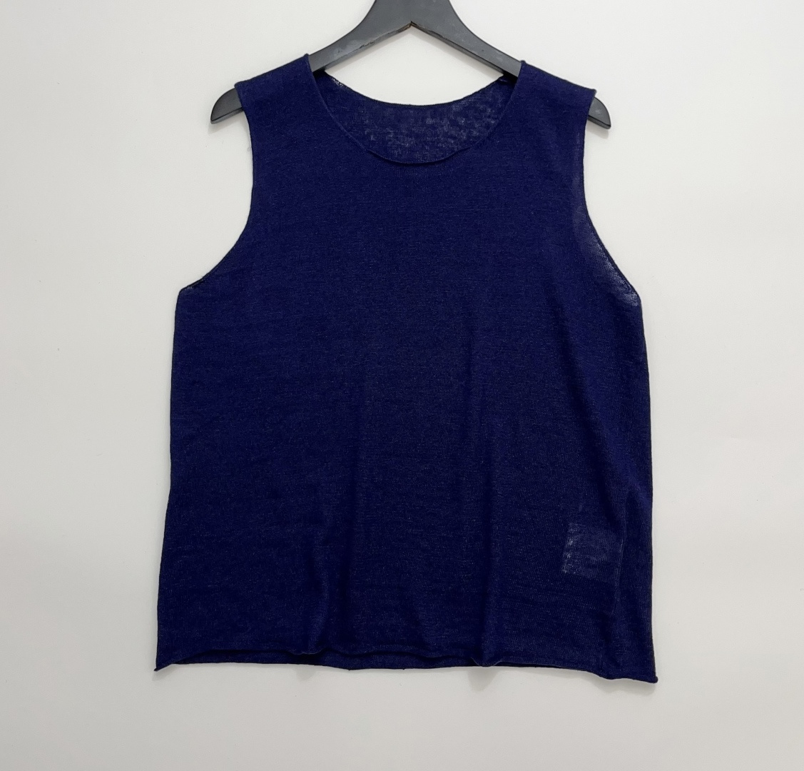 Massimo Dutti Simple Solid Linen Knit Vest