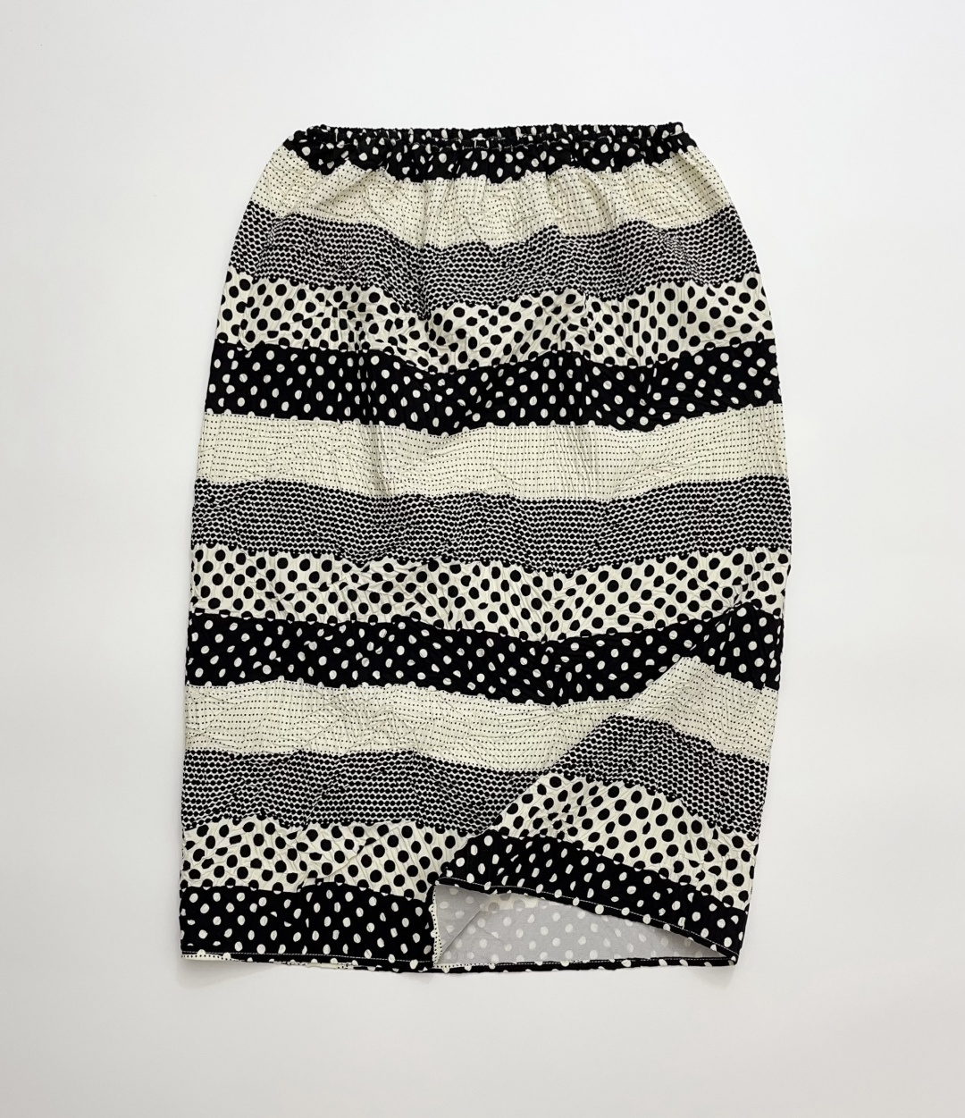 Vintage Polka Dot Patchwork Black and White Contrast Skirt