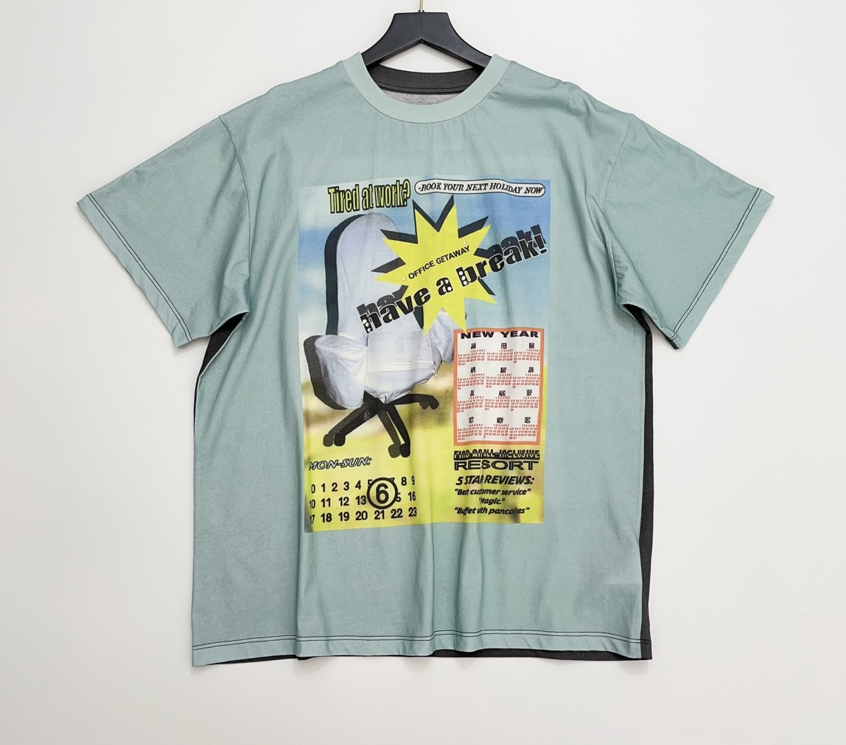 MM6 Maison Margiela Front and Back Contrast Print Short Sleeve T-Shirt