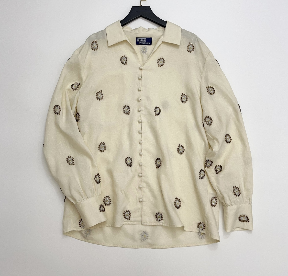 Polo Ralph Lauren Polo Hand-Beaded Long Sleeve Relaxed Shirt