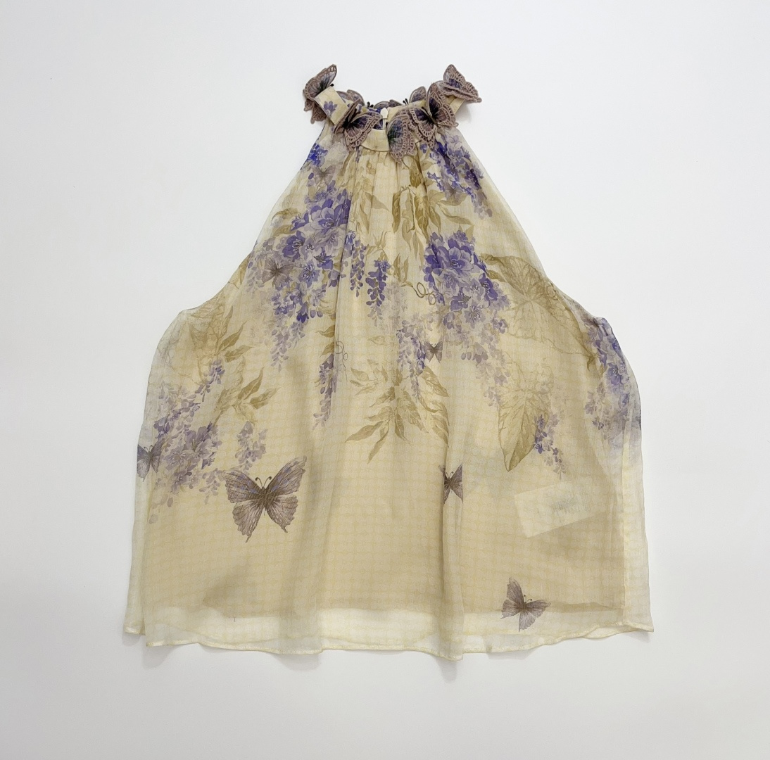 Silk Butterfly Plaid Vest Top