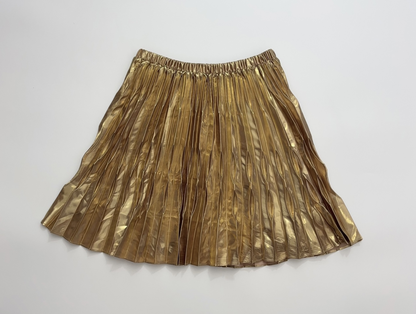 ICEDUST Glossy Pleated A-Line Mini Skirt