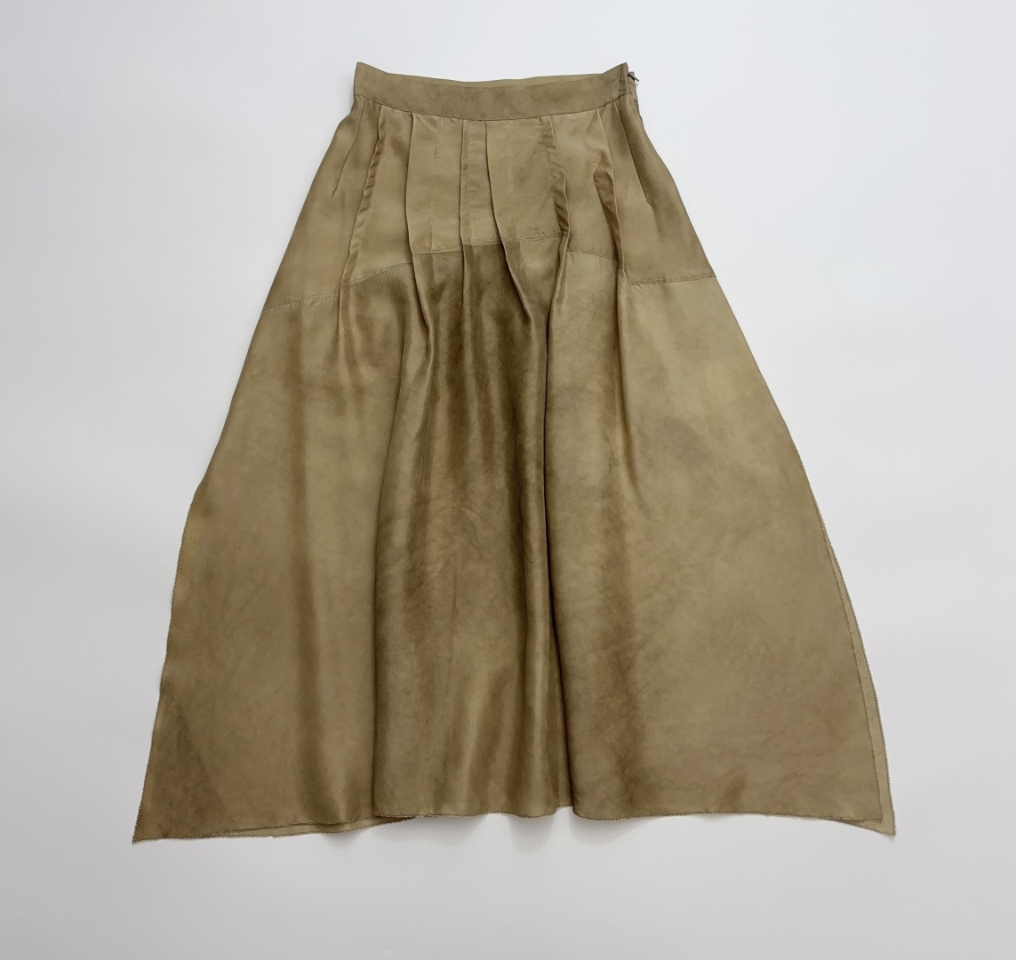 Cold-Dyed Malt Silk Midi Skirt