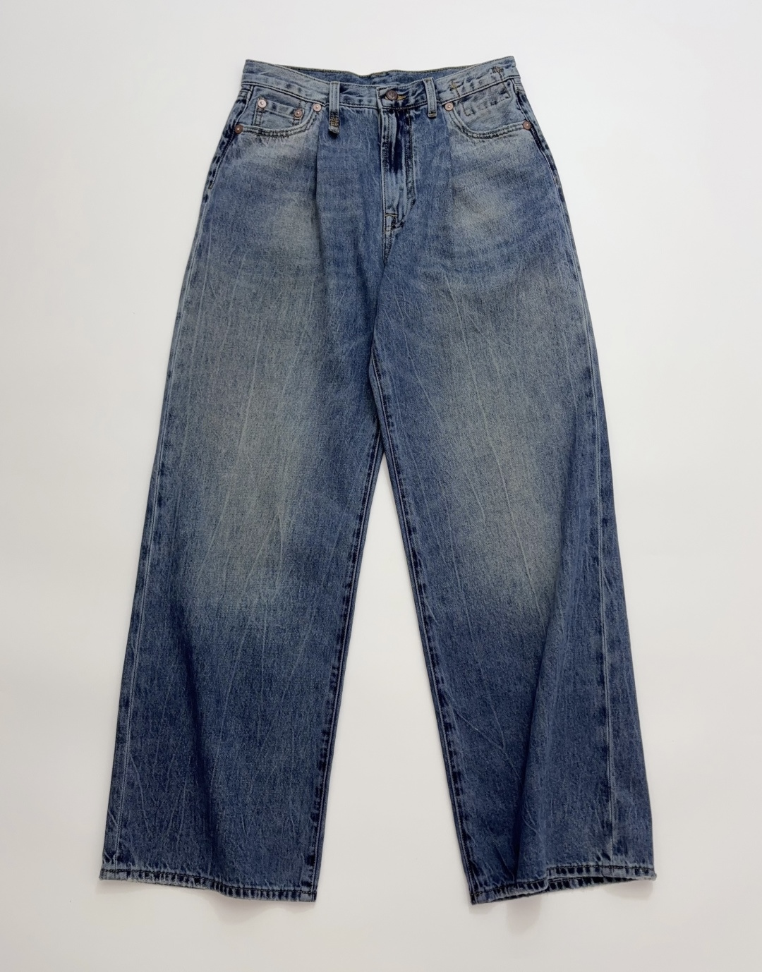 R13 DAMON Retro Mid-Waist Wide-Leg Jeans