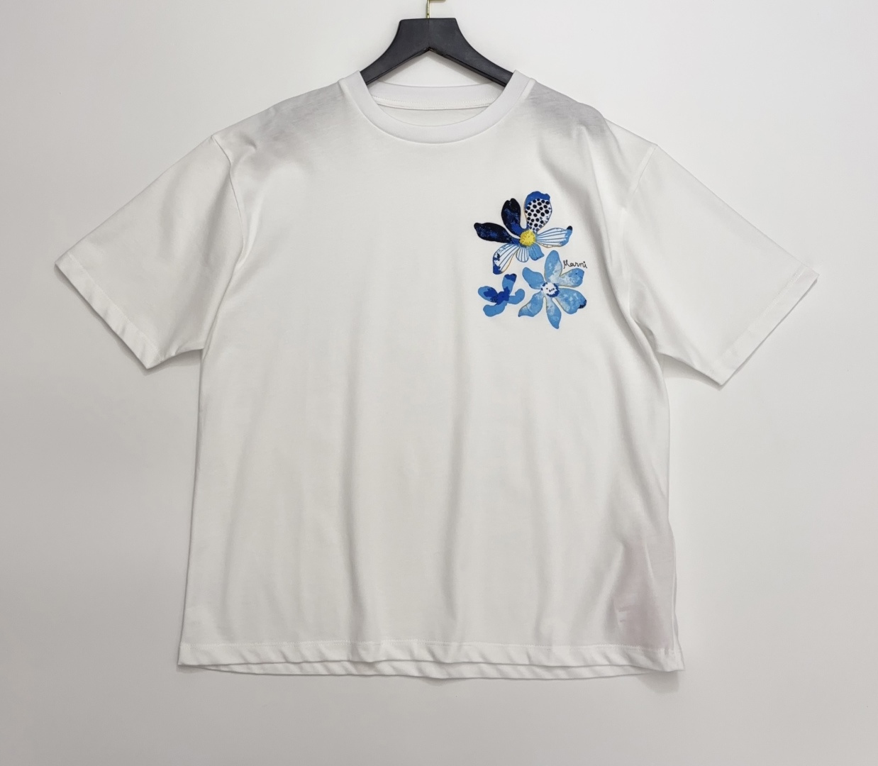Marni Floral Print Round Neck Relaxed Short Sleeve T-Shirt