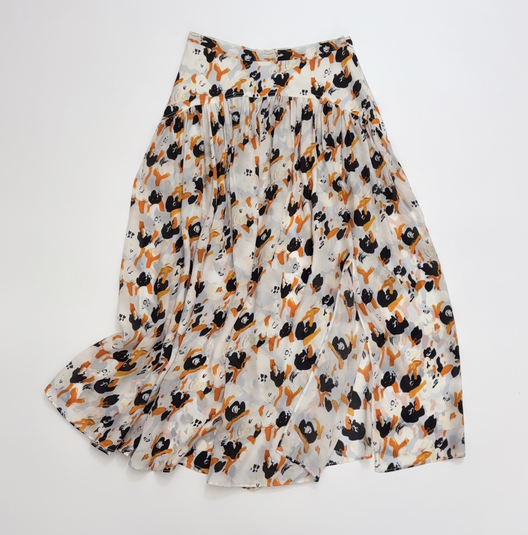 Marni Floral Print Hem Slit Casual Skirt