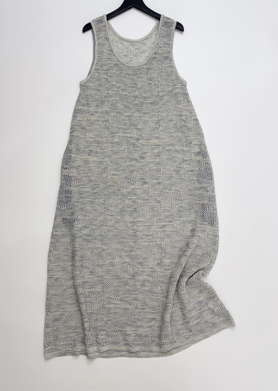 Irregular Hollow Crochet Knit Sleeveless Dress