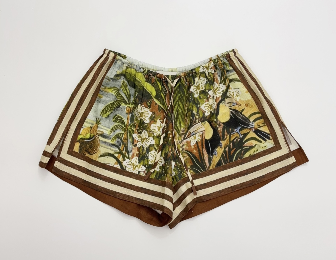 Alémais Women's Toucan Tango Organic Cotton Jungle Swing Print Shorts