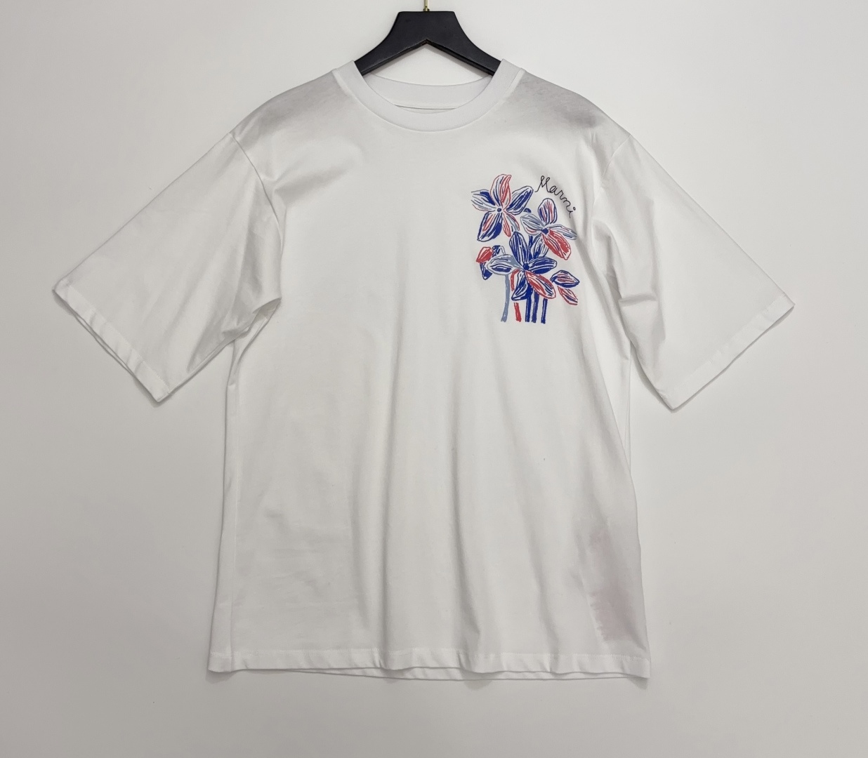 Marni Floral Print Round Neck Relaxed Short Sleeve T-Shirt