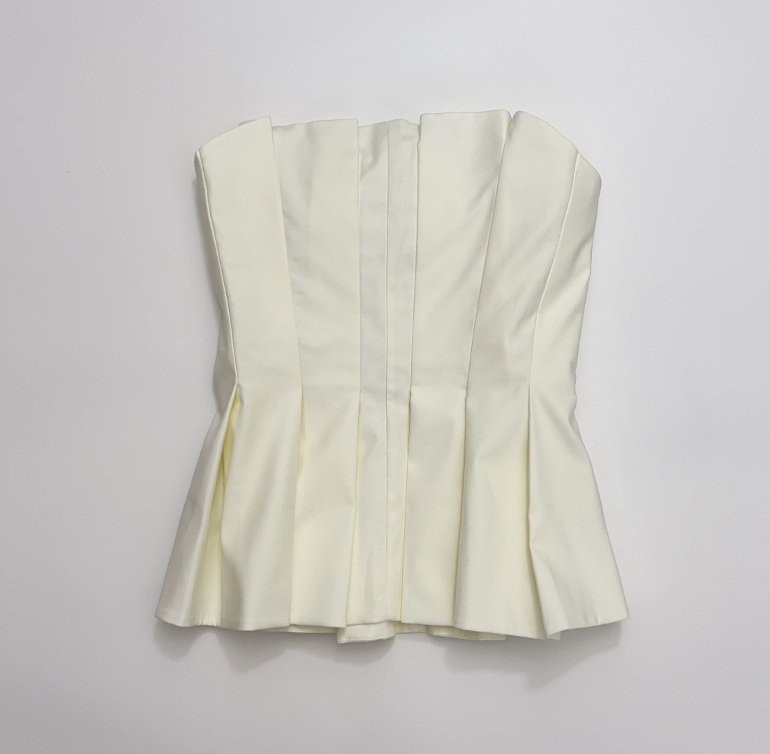 Reformation French Linen Pleated Bandeau Top