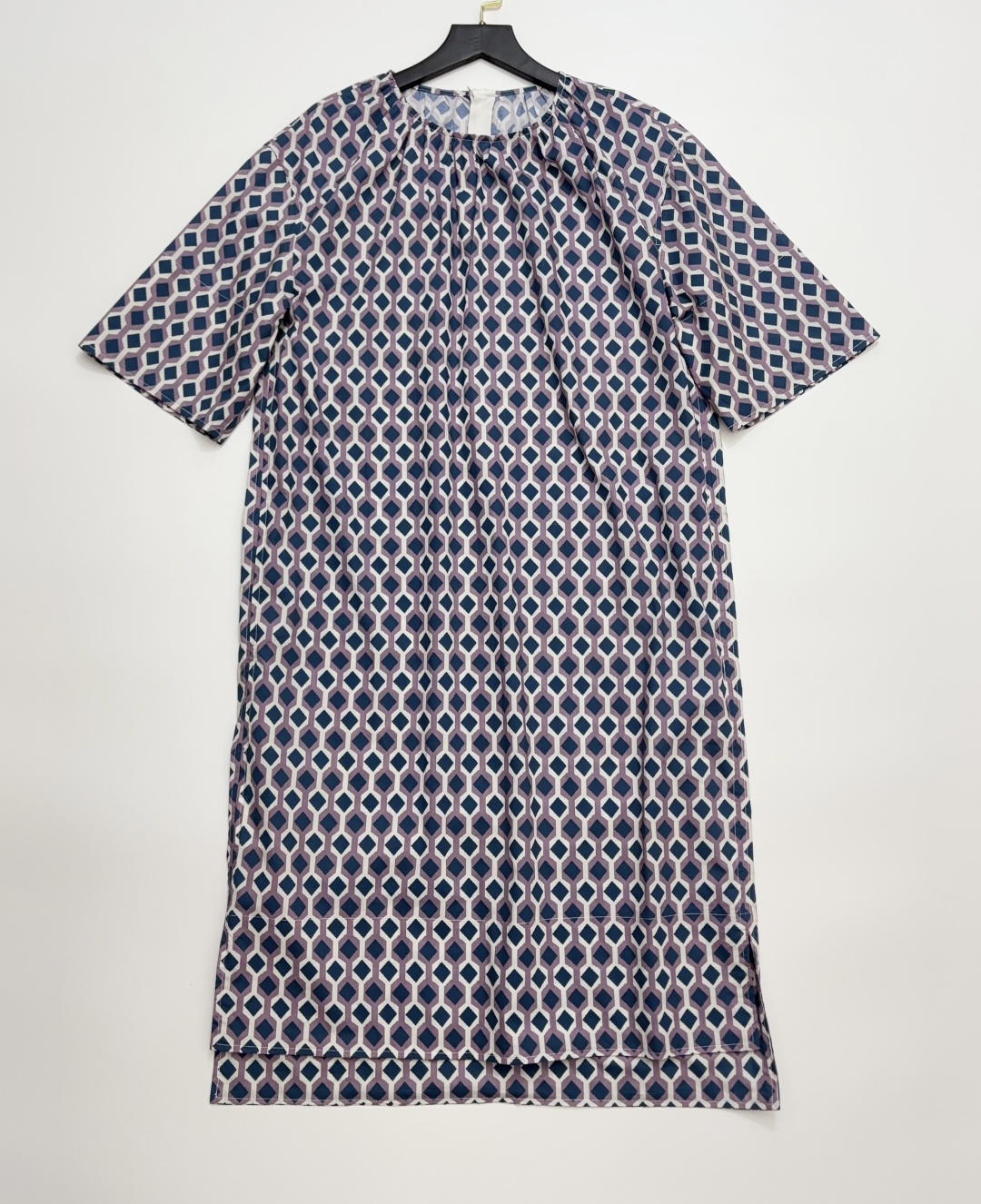 Marni Plaid Colorblock Round Neck Short Sleeve Dress