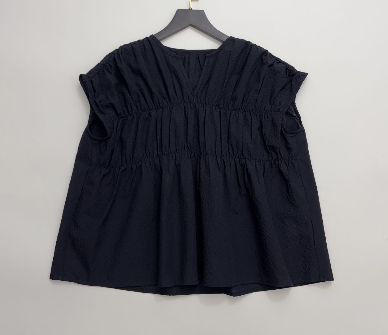 Enfold Japanese Style Bubble Cotton Pleated Design Shirt