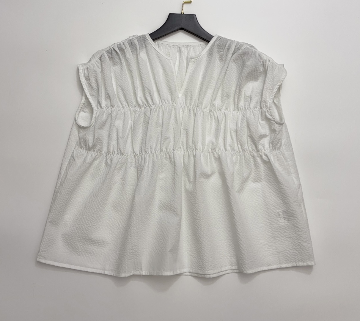 Enfold Bubble Cotton Pleated Design Shirt Top