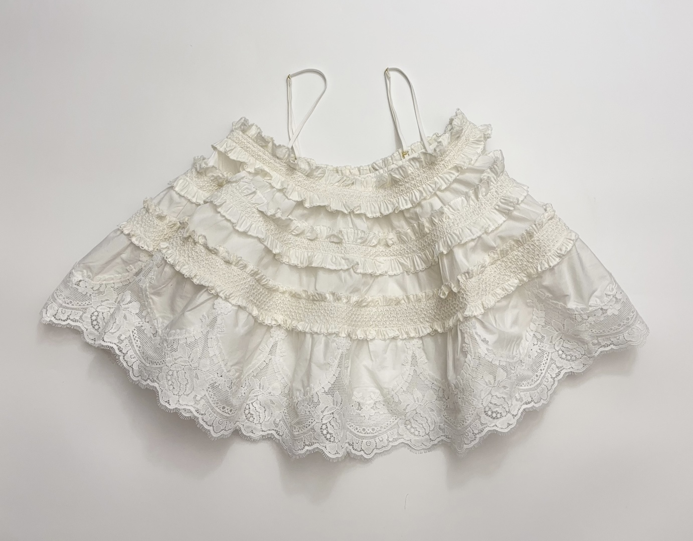 Zimmermann Lace Embroidered Scallop Strapless Princess Camisole Top