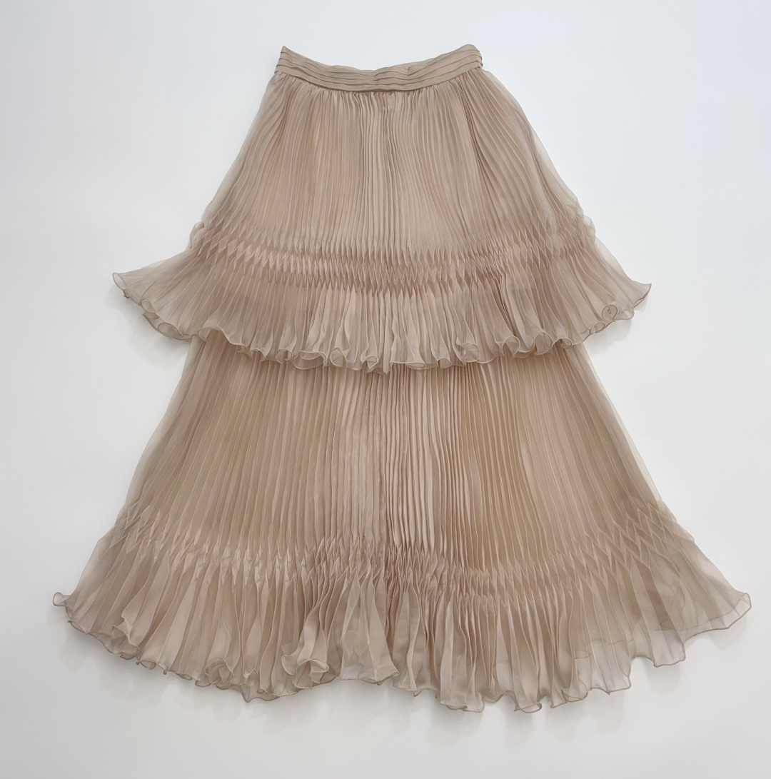 Cello Gauze Pleated Maxi Skirt