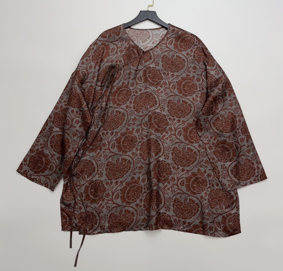UMA WANG Side Tie Washed Cupro Shirt Top