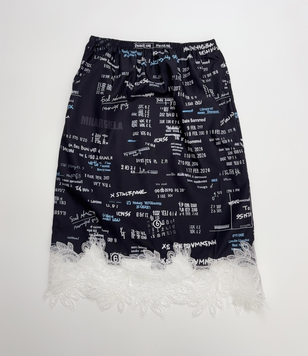 MM6 Maison Margiela Graffiti Letter Patchwork Lace Skirt