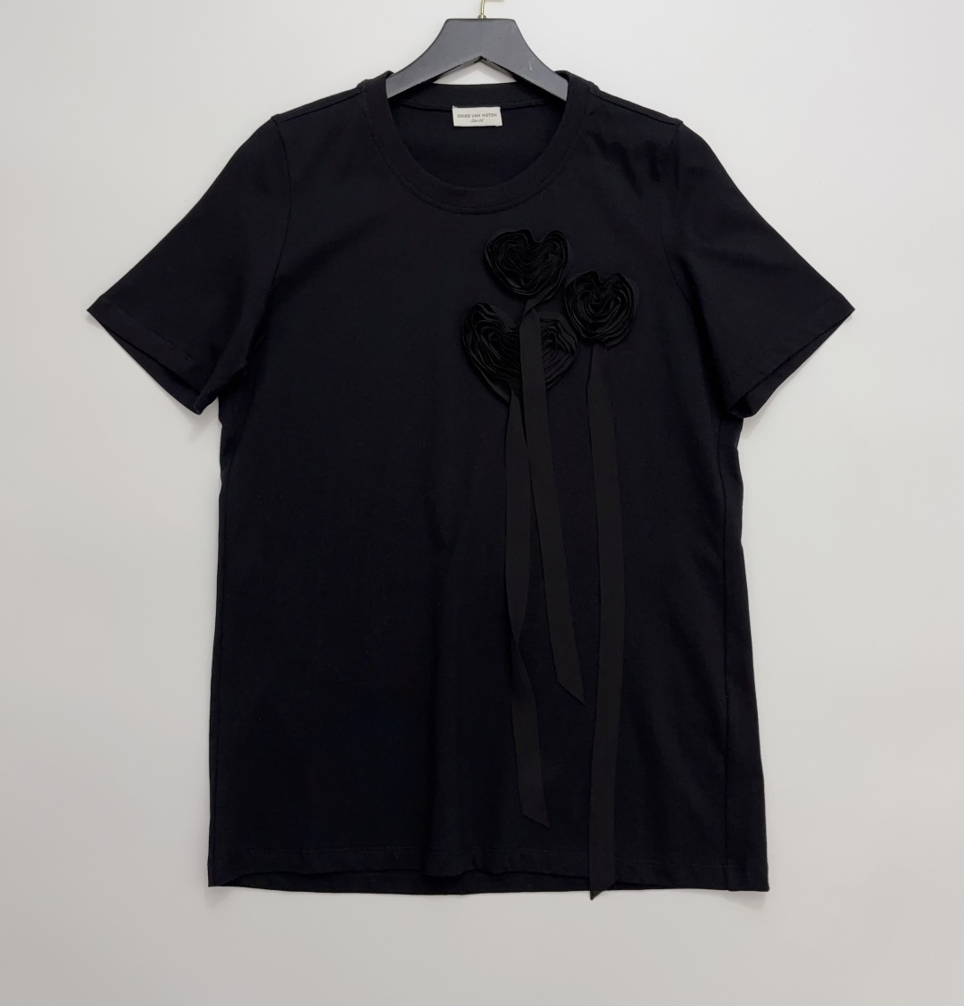Dries Van Noten 3D Floral Round Neck Short Sleeve T-Shirt