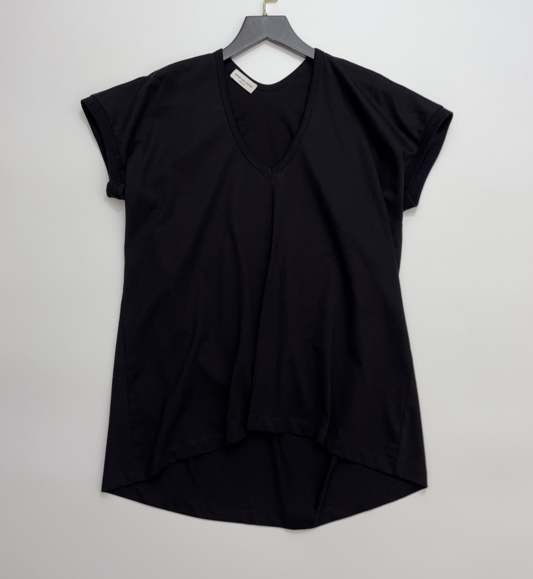 Dries Van Noten Deep V-Neck Flutter Sleeve T-Shirt