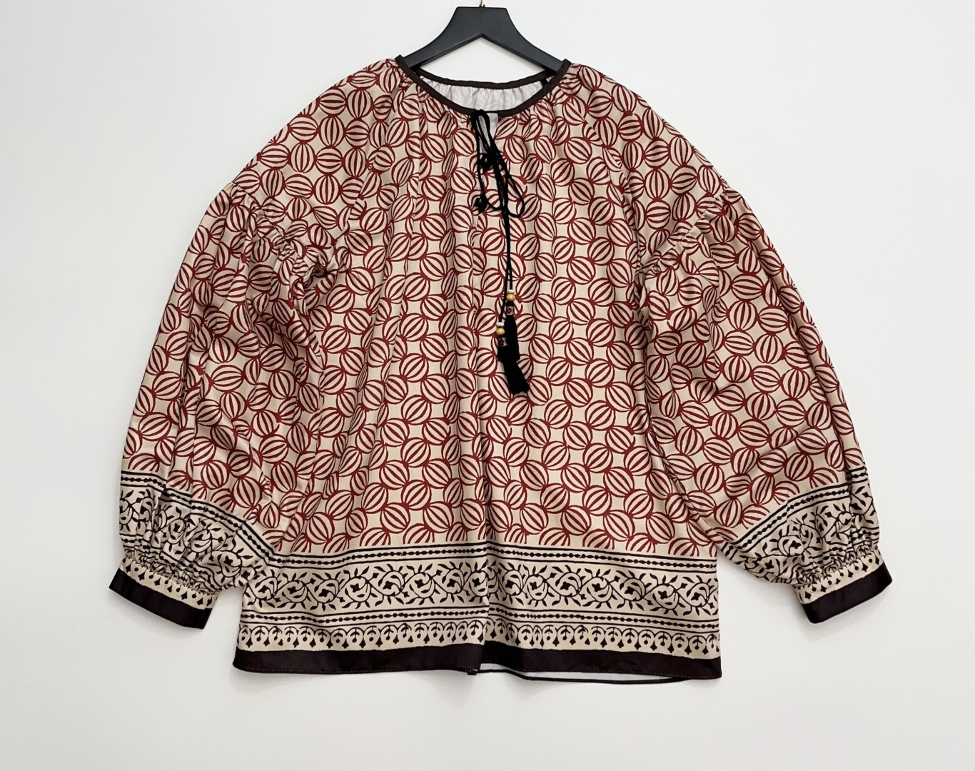 Tencel Fringe Resort Print Shirt Top