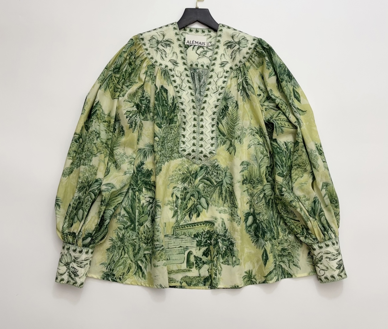 Alémais Sara Wizard of Oz Print V-Neck Shirt Top