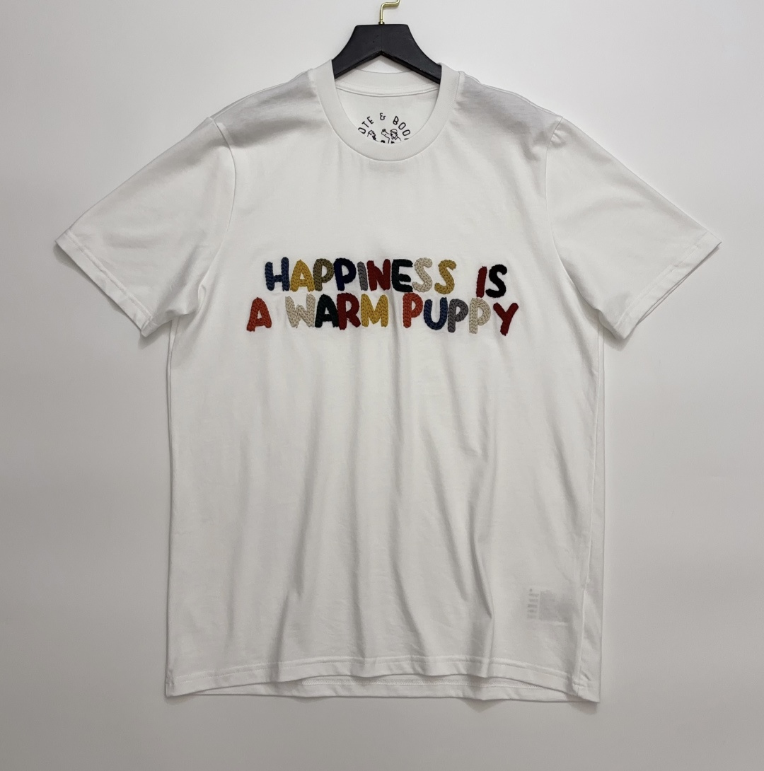 Embroidered Letter Short-Sleeve T-Shirt