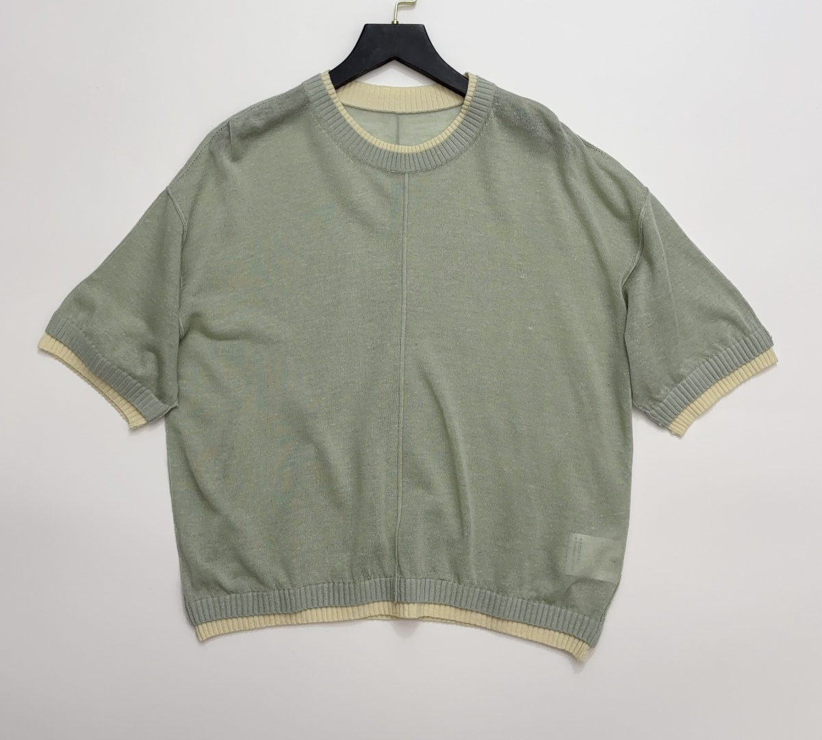 Ports 1961 Ports Contrast Double Layer Faux Two-Piece Tencel Linen Knit T-Shirt