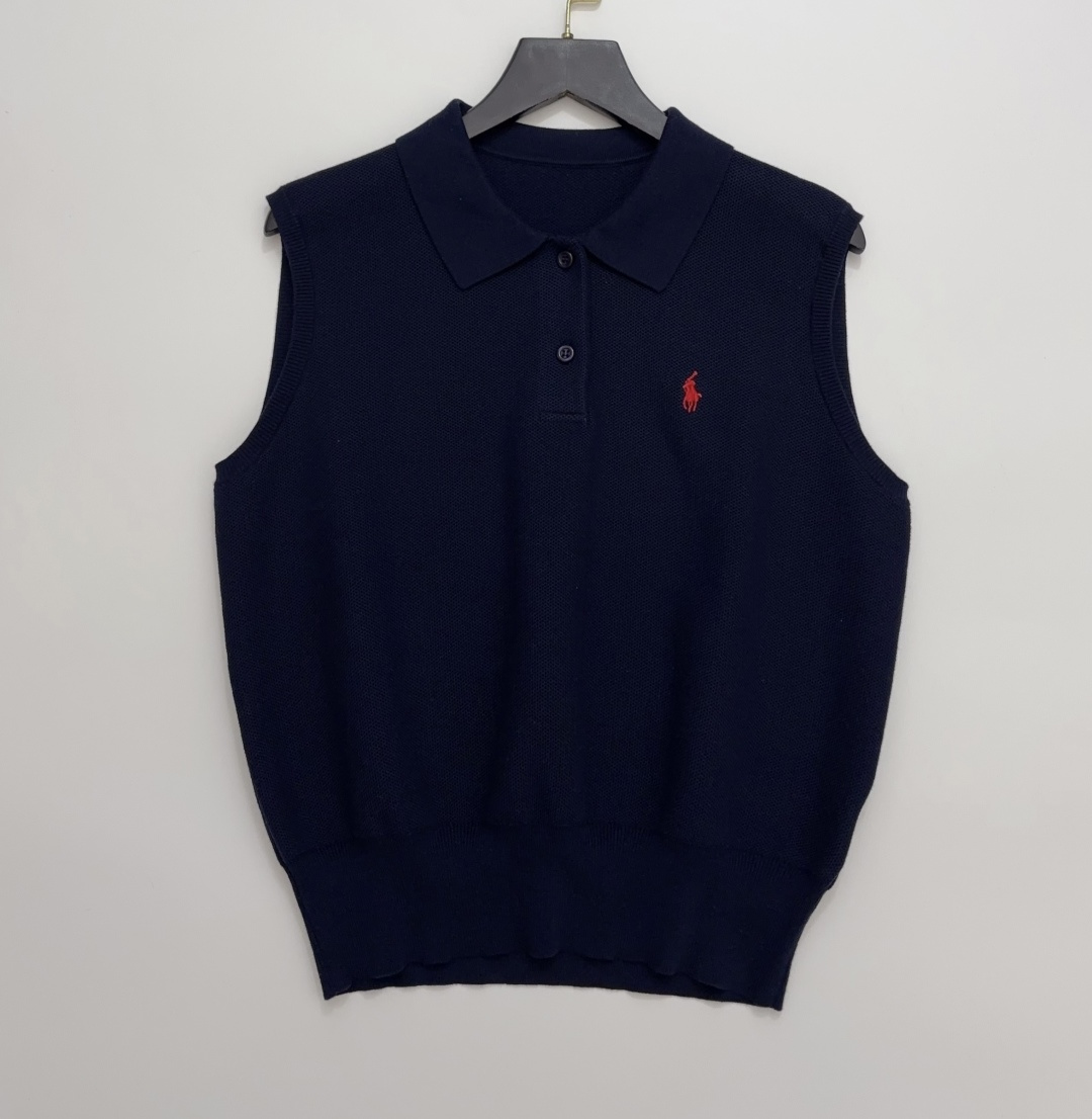 Polo Ralph Lauren Classic Embroidered Sleeveless Polo Knit Top