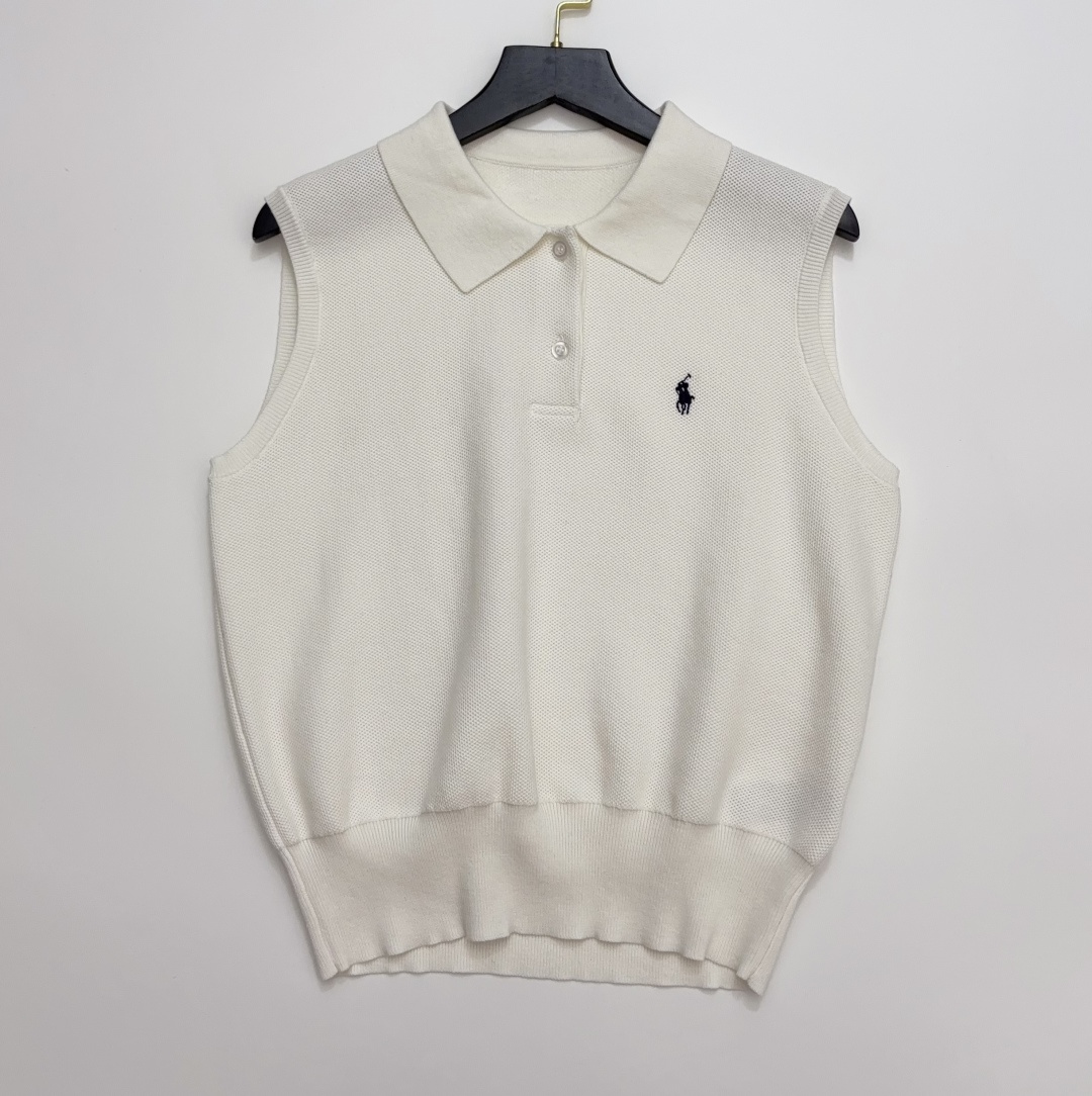 Ralph Lauren Polo Sleeveless Knit Top with Classic Chest Embroidery