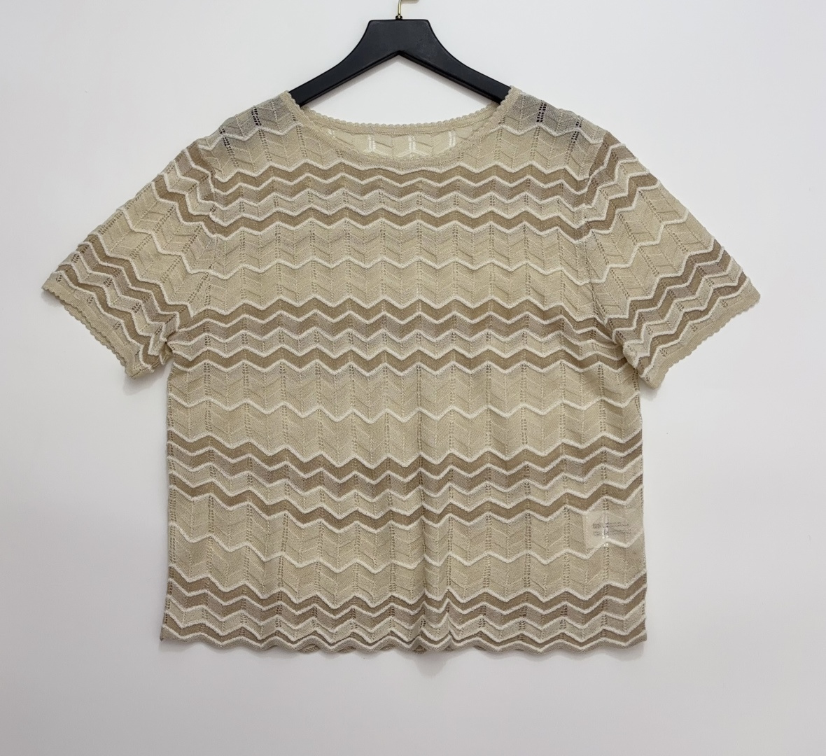 Swaying Pleated Short Sleeve Knit Top