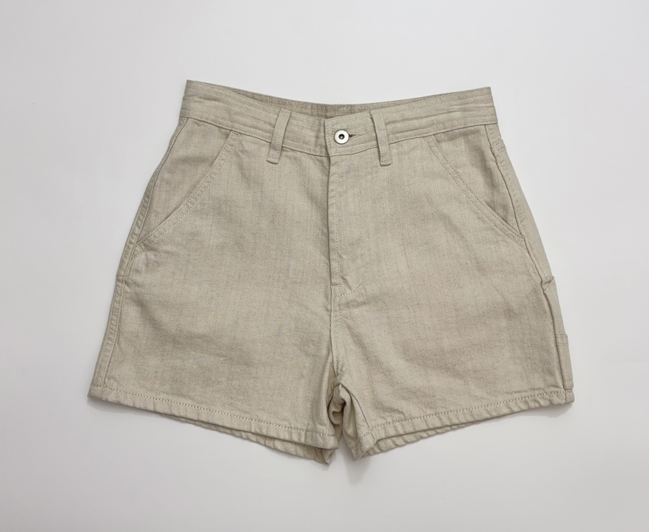 Washed Cotton Linen Soft Denim Casual Workwear Shorts