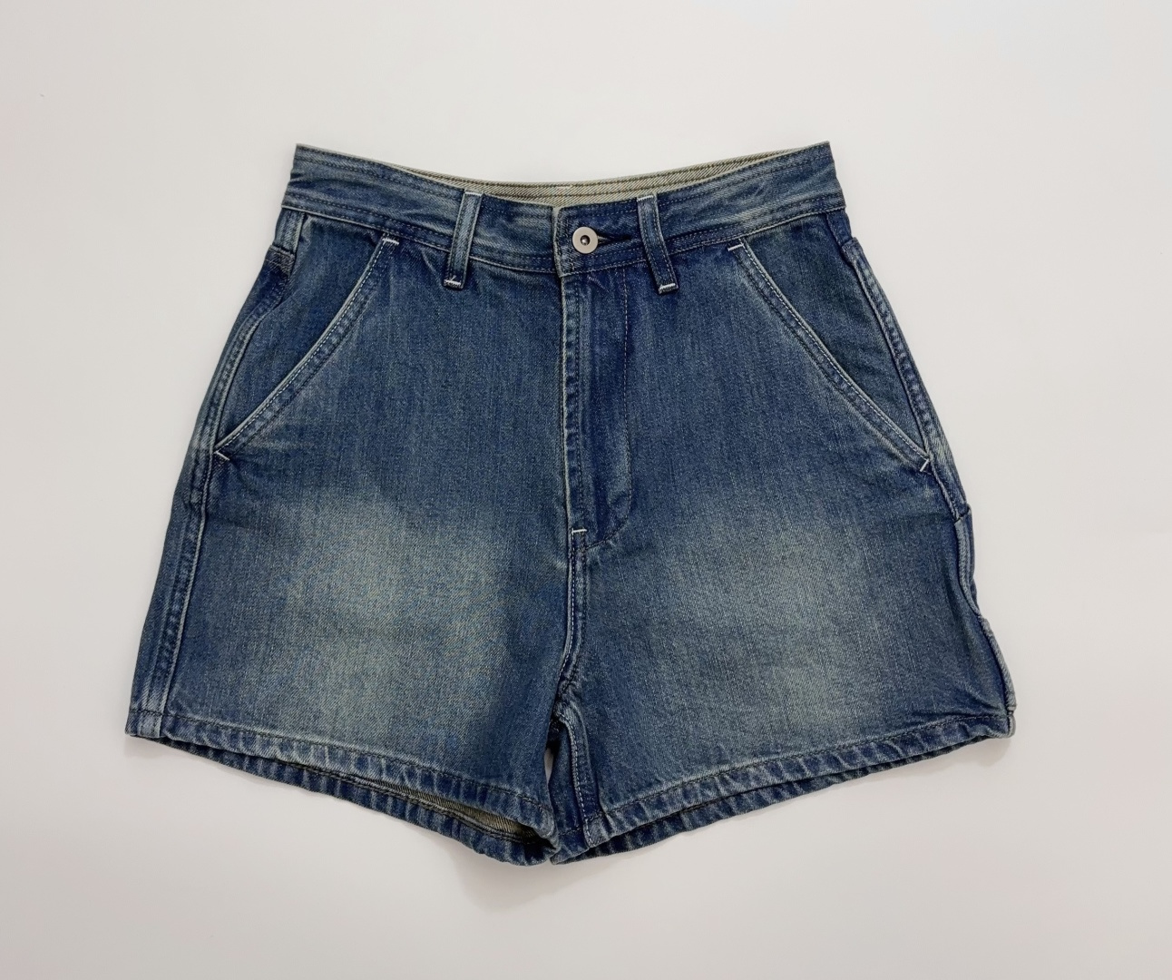Jil Sander Jil Washed Cotton Linen Soft Denim Casual Workwear Style Thin Denim Shorts