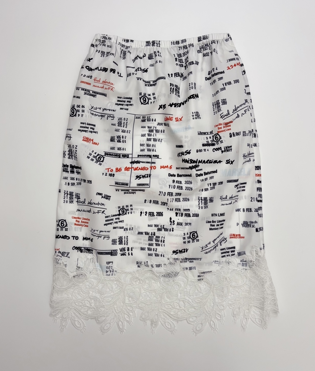 MM6 Maison Margiela Graffiti Letter Patchwork Lace Skirt