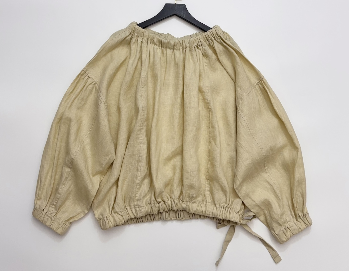 Japanese Style R-Letter Bow-Tie Linen Loose Blouse