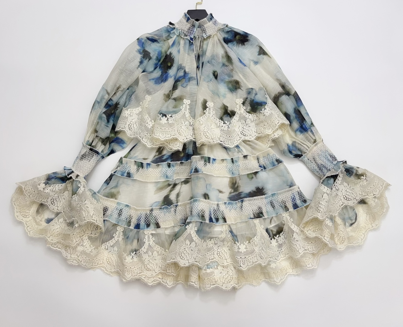 Zimmermann Alchemy Silk Linen Pleated Short Dress