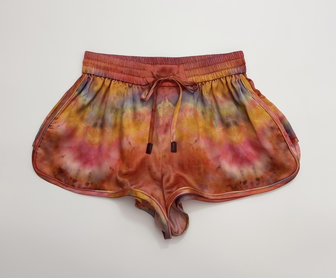 Zimmermann Alchemy Tie-Dye Silk Satin Elastic Waist Shorts