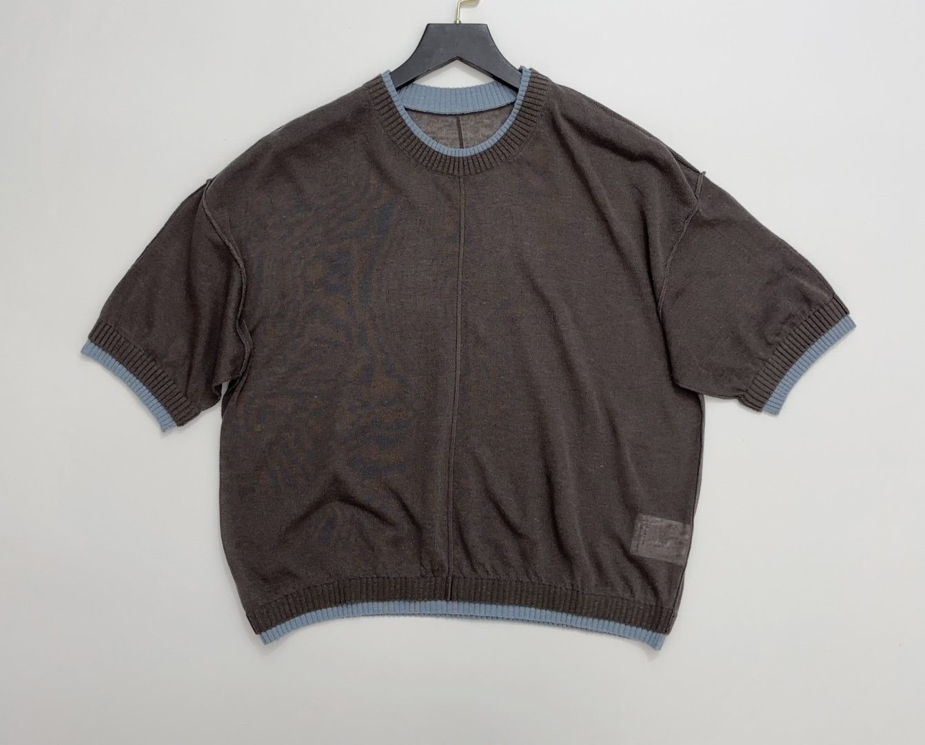 Ports 1961 Ports Contrast Double Layer Faux Two-Piece Tencel Linen Knit T-Shirt
